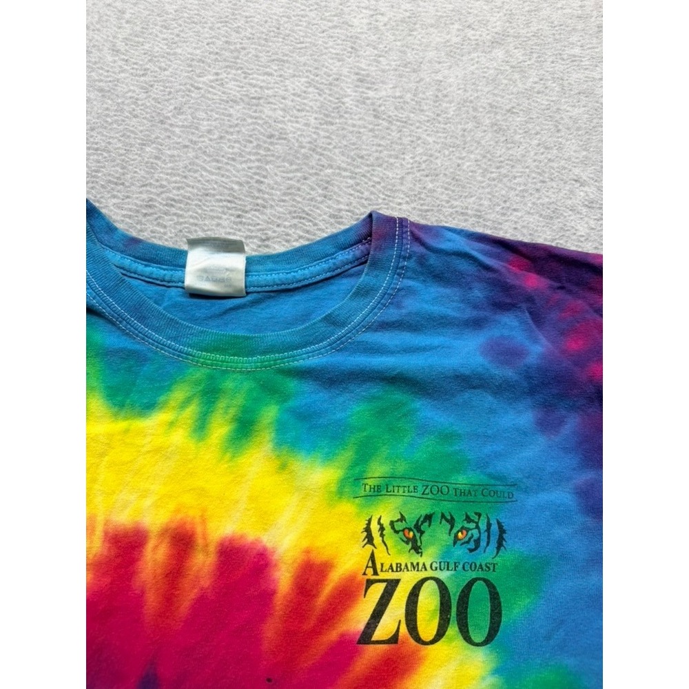 Alabama Gulf Coast Zoo Tie Dye T-Shirt Mens Large Rainbow Spiral Animal Planet